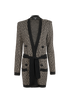 Balmain Belted Cardigan, &pound;220, Clothing, Black/Cream, Wool, Front view