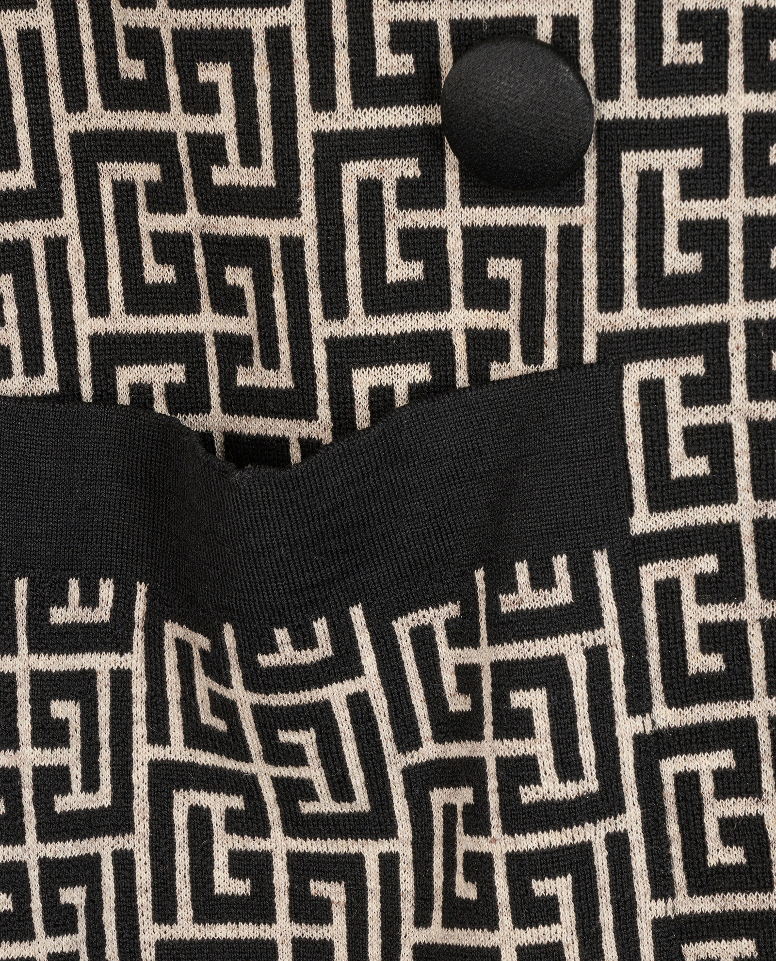 Balmain Belted Cardigan, &pound;220, Clothing, Black/Cream, Wool, Other view