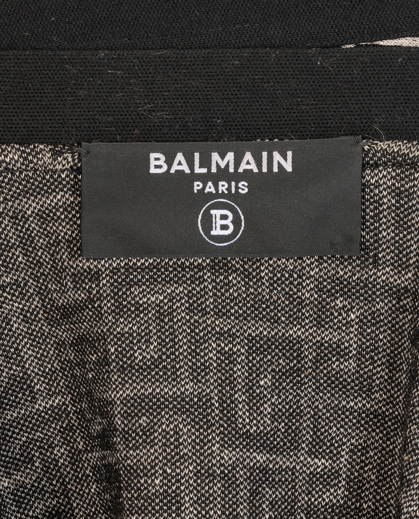 Balmain Belted Cardigan, &pound;220, Clothing, Black/Cream, Wool, Other view
