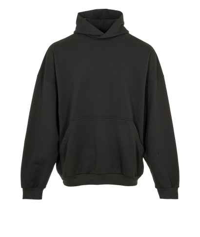 Balenciaga Embellished Logo Hoodie, &pound;180, Clothing, Black, Cotton, Front view