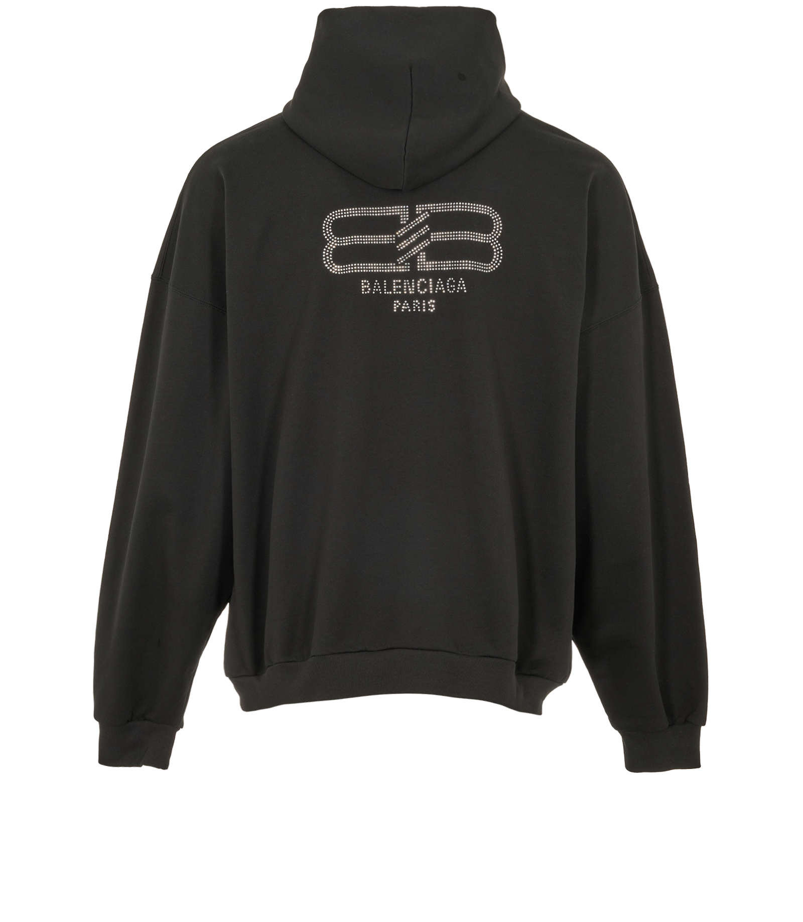 Balenciaga Embellished Logo Hoodie, &pound;180, Clothing, Black, Cotton, Back view