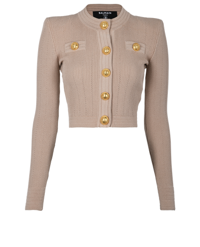 Balmain Buttons Cardigan, &pound;550, Clothing, Beige, Viscose, Front view