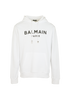 Balmain Logo Hoodie, &pound;250, Clothing, White, Cotton, Front view