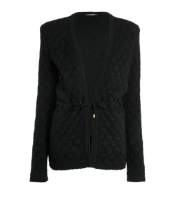 Balmain Shoulder Pads Cardigan, Mohair, Black, UK10, 3*
