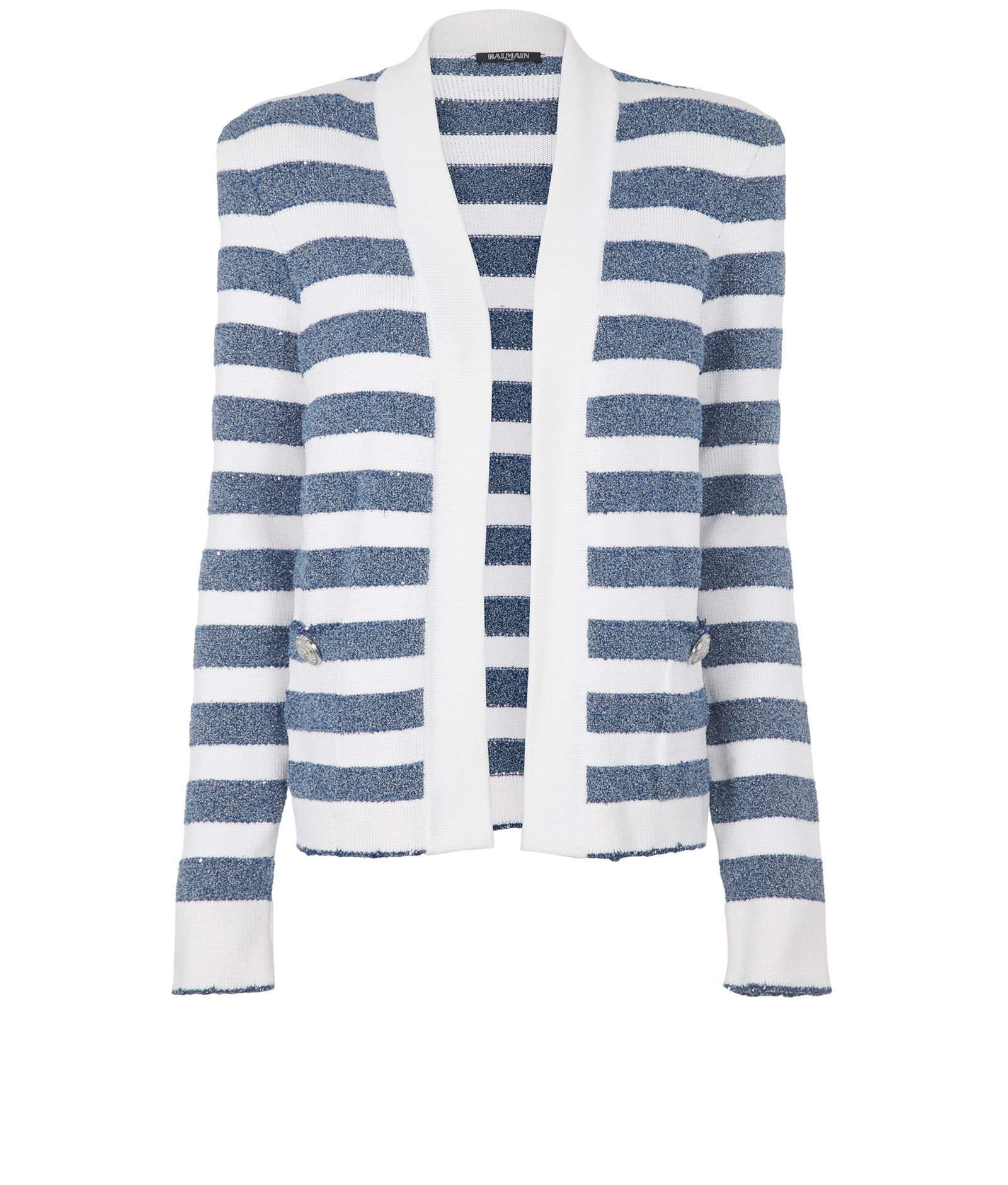 Balmain long discount striped cardigan