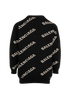 Balenciaga All Over Logo Jumper, &pound;350, Clothing, Black/White, Camel Hair/Wool, Back view