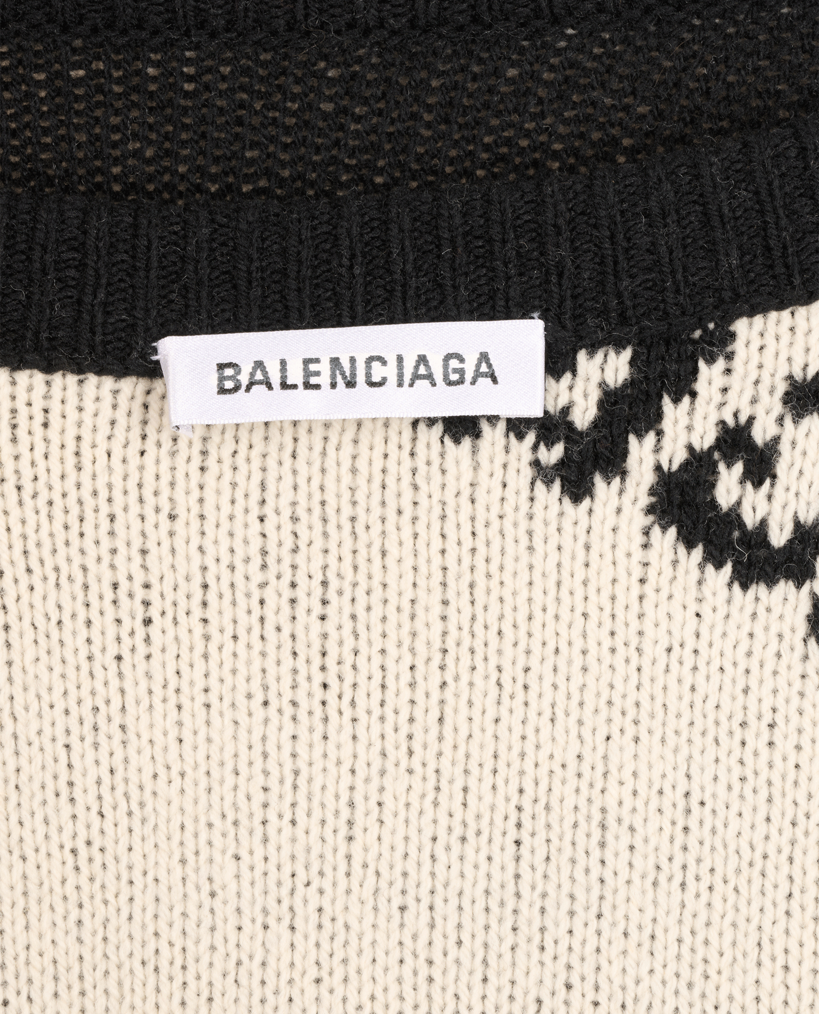 Balenciaga All Over Logo Jumper, &pound;350, Clothing, Black/White, Camel Hair/Wool, Other view