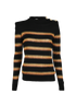 Balmain Metallic Effect Striped Jumper, front view