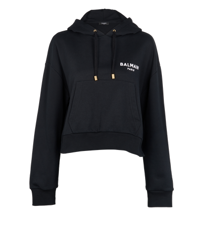 Balmain Logo Cropped Hoodie, front view