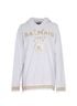 Balmain Logo Print Hoodie, &pound;220, Clothing, Gold/White, Cotton, Front view
