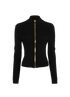 Balmain Zip Cardigan, &pound;250, Clothing, Black, Viscose, Front view
