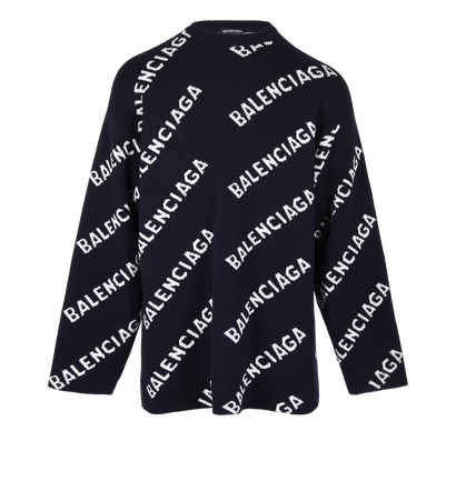 Balenciaga All Over Logo Sweater, front view