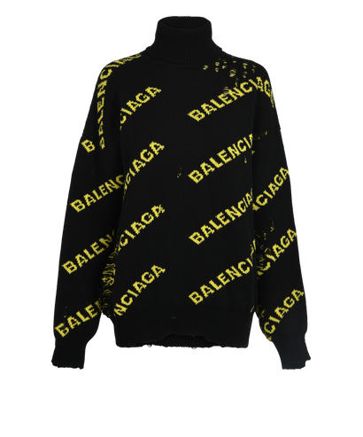 Balenciaga Distressed Turtle Neck Jumper, front view
