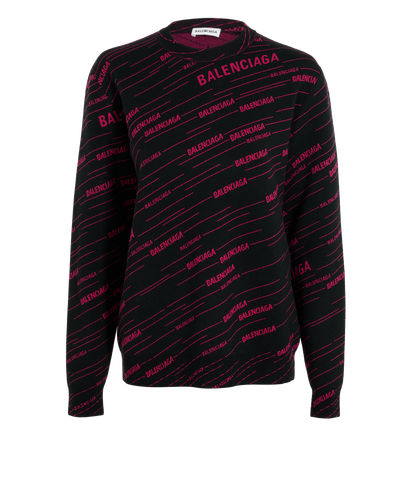 Balenciaga Logo Jumper, &pound;250, Clothing, Black/Red, Wool, Front view