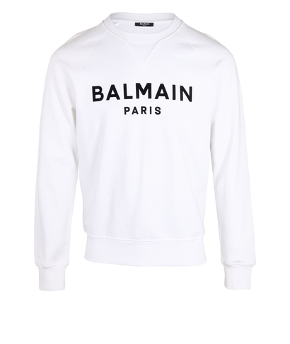Balmain Logo Sweatshirt, £180, Clothing, White, Cotton, Front view
