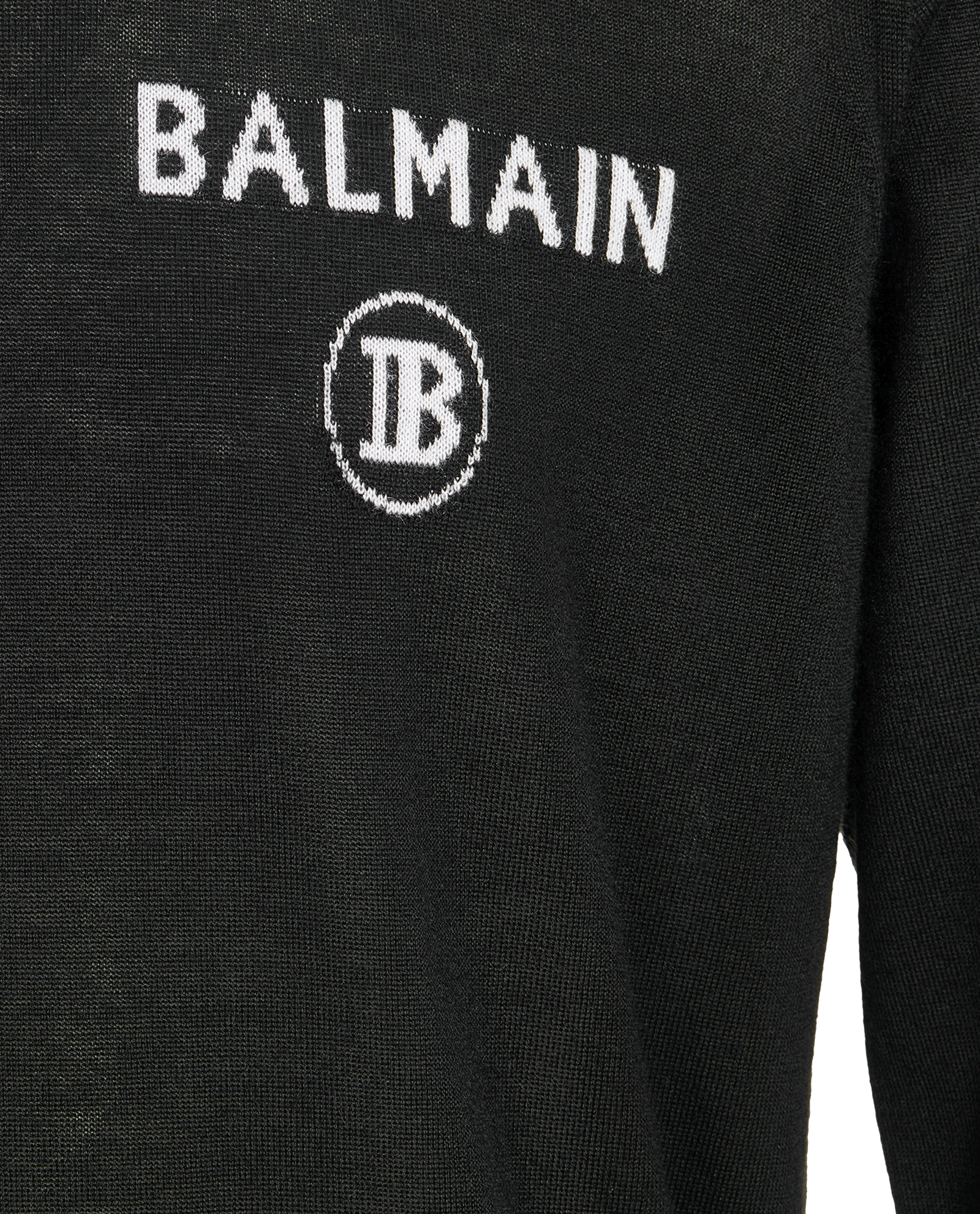 Balmain Crew Neck Logo Jumper, &pound;330, Clothing, Black, Cashmere, Other view
