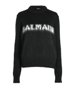 Balmain Retro Brushed Jumper, Mohair/Poly, Black, UK 12, 3*
