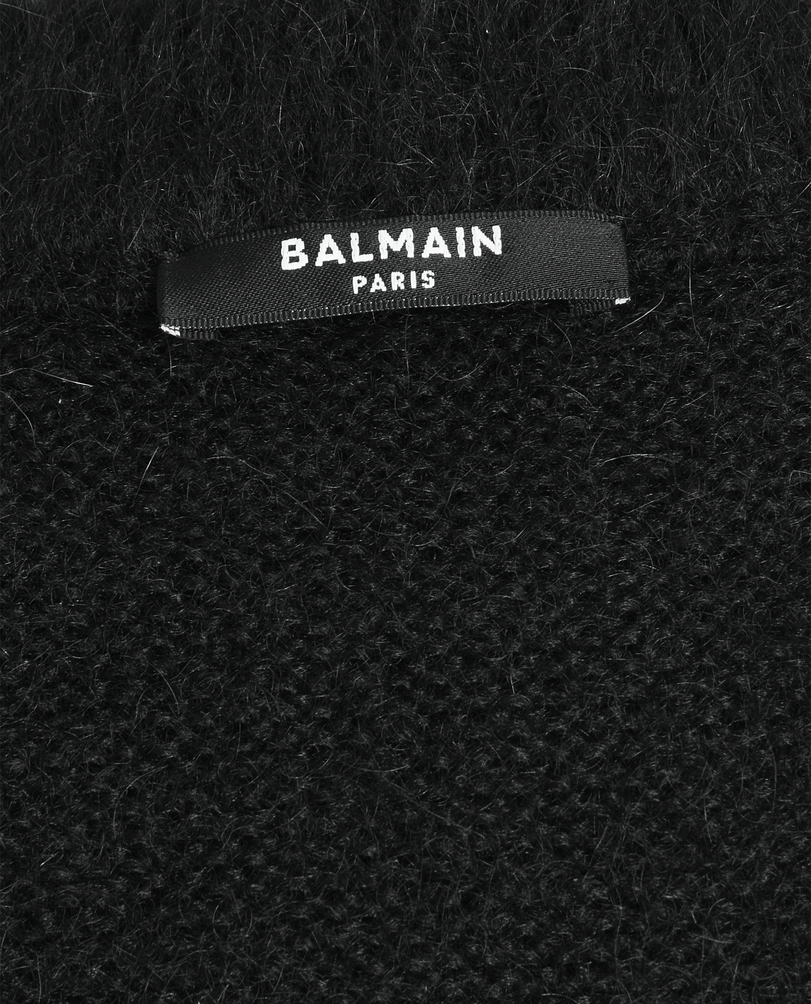 Balmain Retro Brushed Jumper, &pound;375, Clothing, Black, Mohair/Polyester (Polymer), Other view