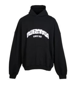 Balenciaga Embroidered Backflip Logo Hoodie, Mens, Black, Sz 2XL, 3*