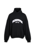 Balenciaga Embroidered Backflip Logo Hoodie, &pound;275, Clothing, Black, Cotton, Front view