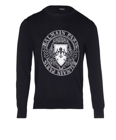 Balmain Logo Print Jumper, front view