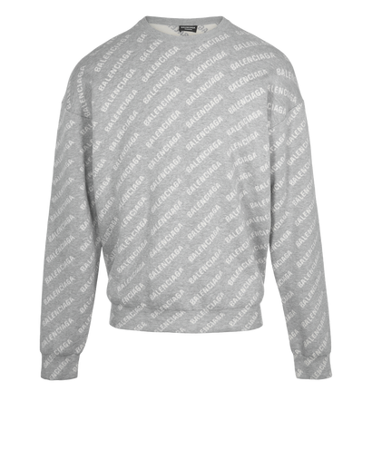 Balenciaga Logo Intarsia Jumper, front view