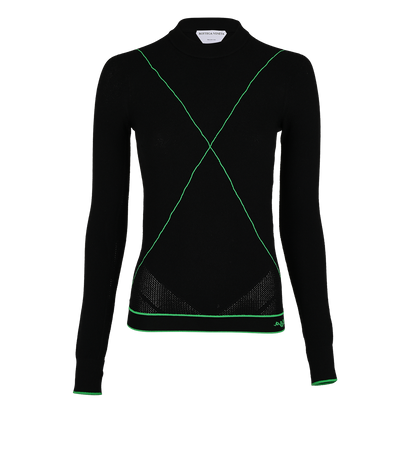 Bottega Veneta Salon 03 Stretchy Jumper, £150, Clothing, Black/Green, Viscose, Front view