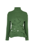 Bottega Veneta Ribbed Intrecciato Turtleneck Sweater, &pound;295, Clothing, Green, Wool, Front view