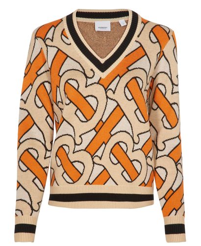 Burberry Monogram Intarsia Jumper, &pound;190, Front view