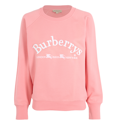 Burberry Logo Sweatshirt, &pound;140, Clothing, Pink, Cotton, Front view