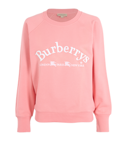 Burberry Logo Sweatshirt, Cotton, Pink, SZ M, 2*
