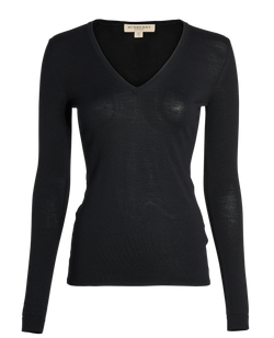 Burberry V- Neck Jumper, Merino, Black, Sz XS, 2*