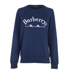 Burberry Logo Sweatshirt, Cotton, Blue, Sz M, 3*