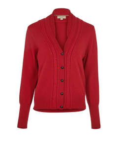 Burberry V-neck Cardigan, Cashmere, Red, Sz M, 2*