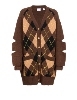 Burberry Cardigan, Wool, Brown, Sz XL, 3*