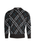 Burberry Check Jumper, &pound;250, Clothing, Black/Blue/Brown/White, Wool, Front view
