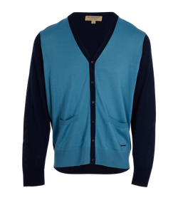 Burberry Button Up Cardigan, Mens, Wool, Blue, Sz XL, 3*