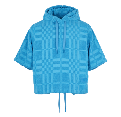 Burberry Check Towelling Hoodie, front view