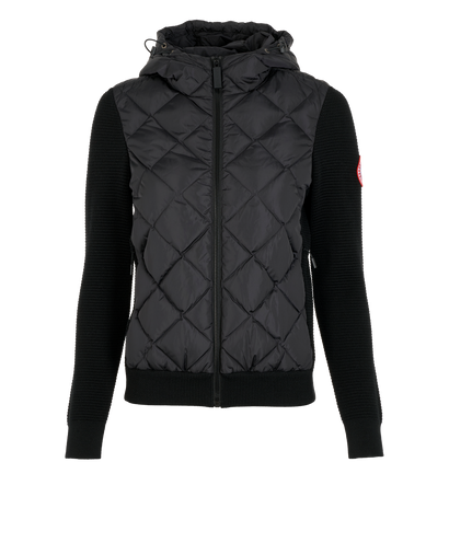 Canada Goose Hybridge Quilted Knit Hoodie, &pound;350, Clothing, Black, Wool, Front view