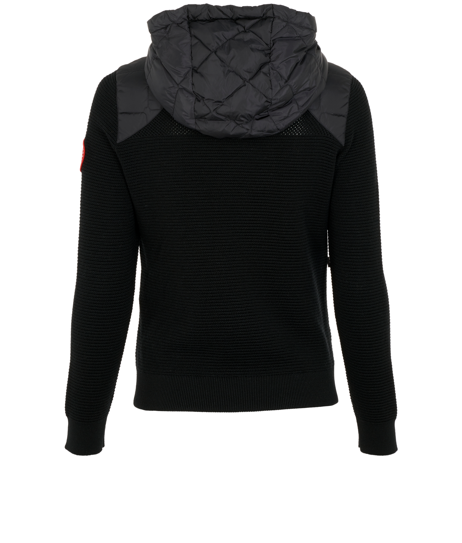 Canada Goose Hybridge Quilted Knit Hoodie, &pound;350, Clothing, Black, Wool, Back view