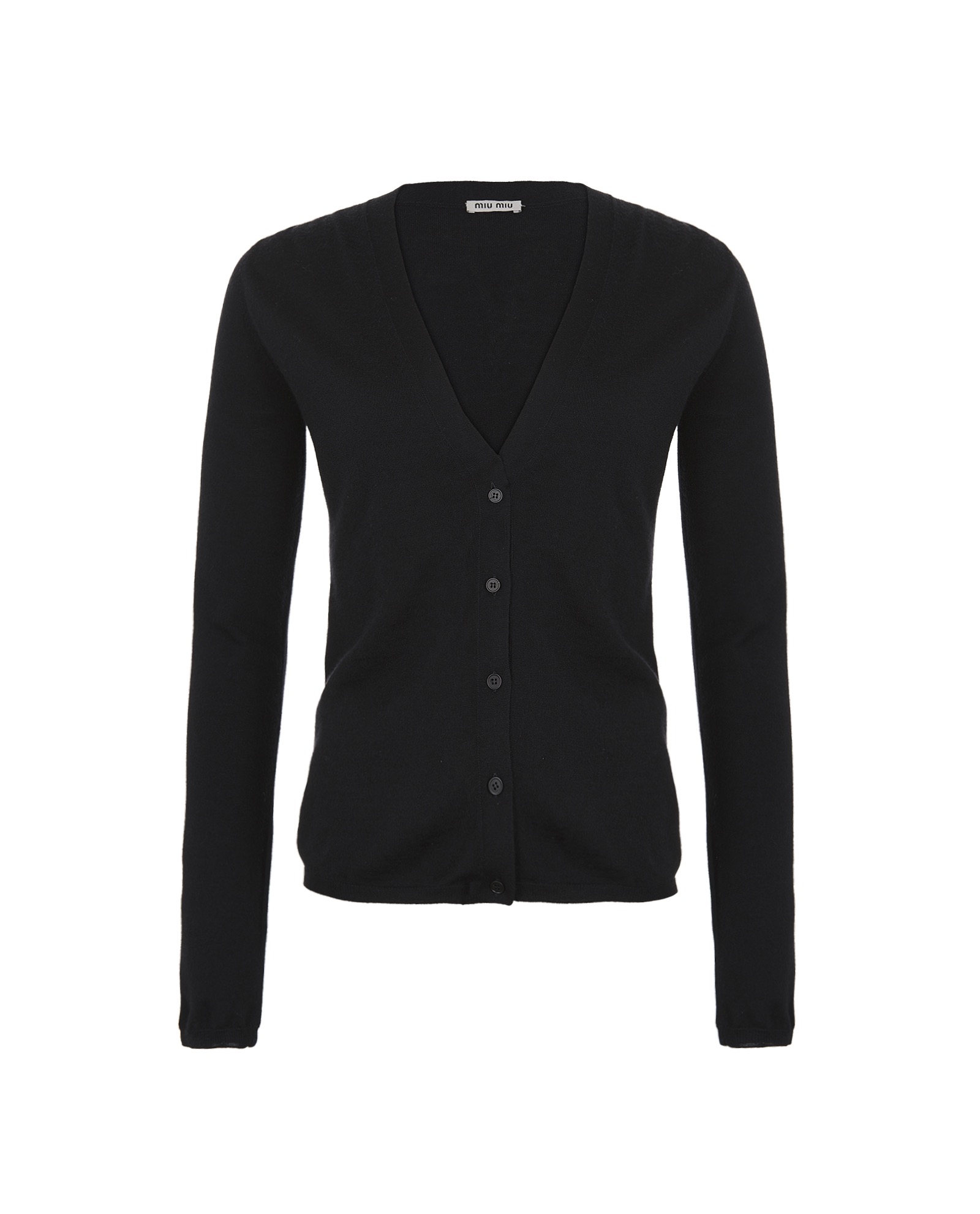トップス Miu Miu Silk Mix Ribbon Cardigan Black Miu Miu Button Up Cardigan, Jumpers - Designer Exchange