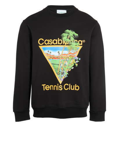 Casablanca Tennis Club Sweatshirt, &pound;195, Clothing, Black, Cotton, Front view