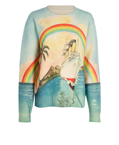 Casablanca Tennis Club Rainbow Print Jumper, front view