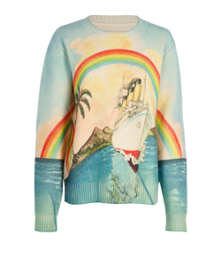 Casablanca Tennis Club Rainbow Print Jumper, Wool, Multi, Sz S, 2*