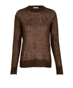 Celine Crewneck Knit Jumper, Mohair/Poly, Brown, Sz XS, 3*