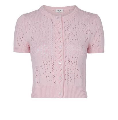 Celine Short Sleeve Knit Cardigan, front view