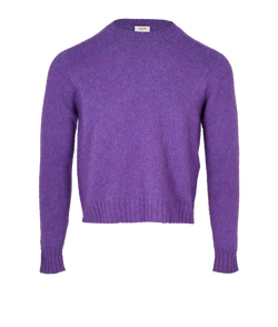 Celine Triomphe Embroidered Jumper, Mens, Wool, Purple, Sz S, 3*