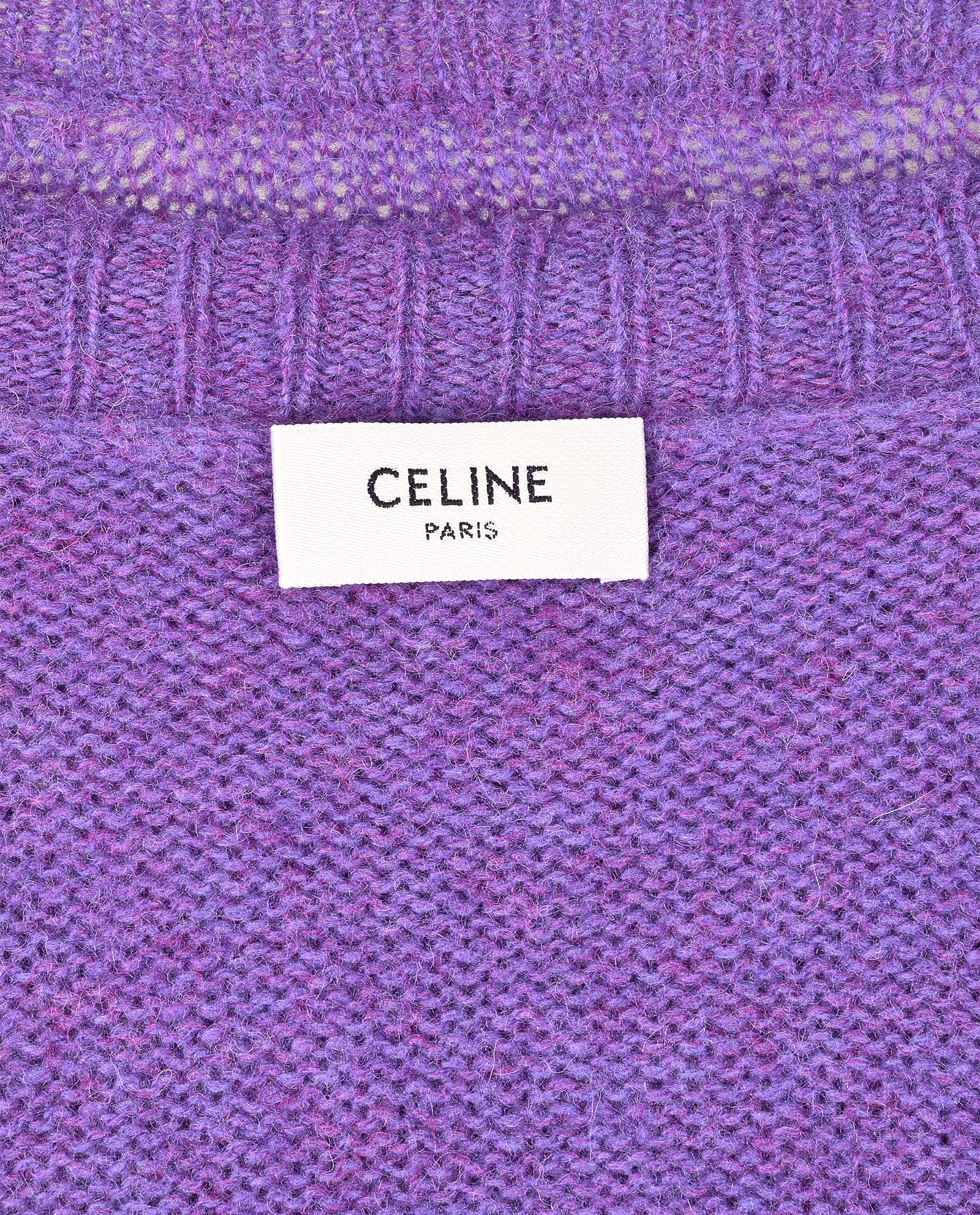 Celine Triomphe Embroidered Jumper, &pound;420, Clothing, Purple, Wool, Other view