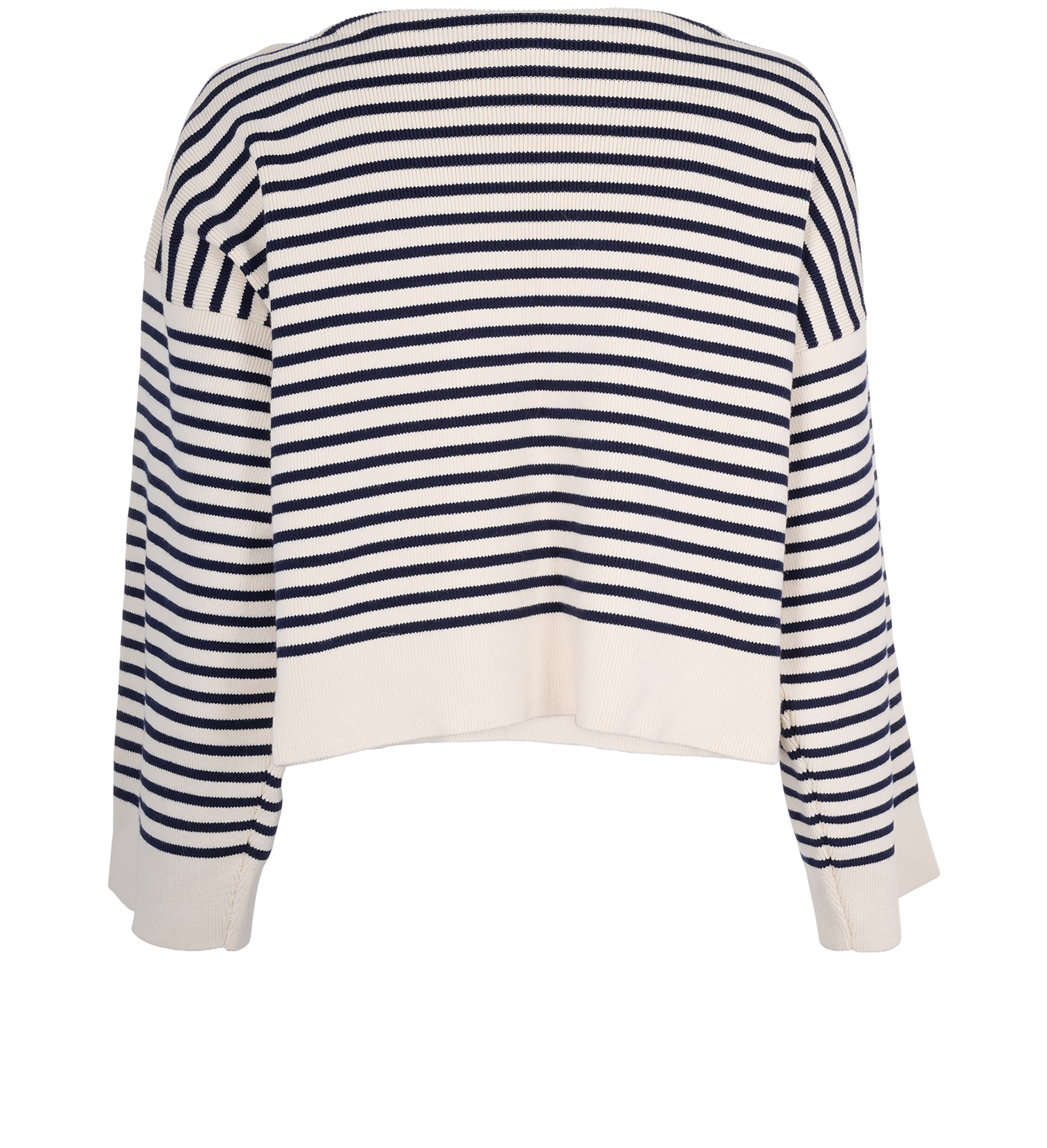 Celine Logo Striped Jumper, &pound;495, Clothing, Navy/White, Cotton, Back view