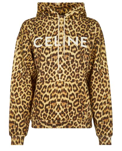 Celine Leopard Print Hoodie, front view